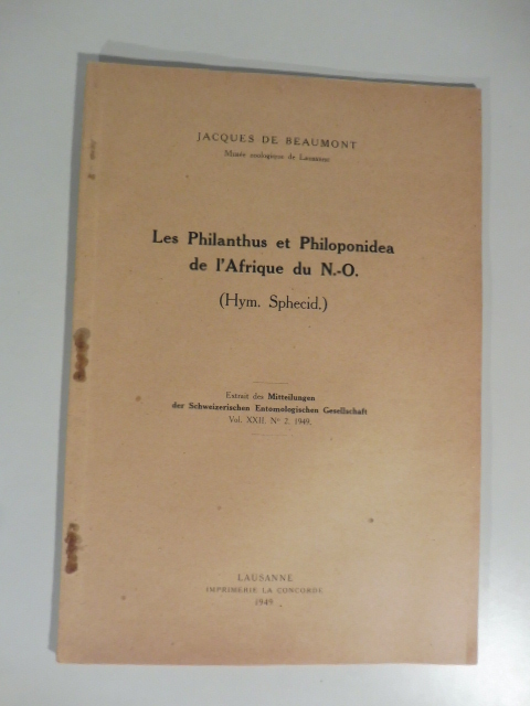 Les Philanthus et Philoponidea de l'Afrique du N.O.